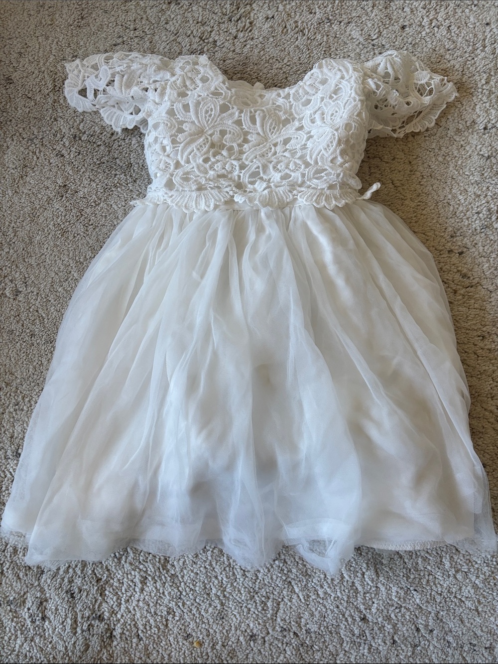 Ayla Rae Girls White Lace & Tulle Party Dress Kids Size 3T